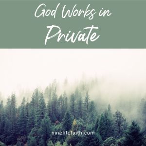 Even when you can't see evidence, believe God is working. He just works in private.